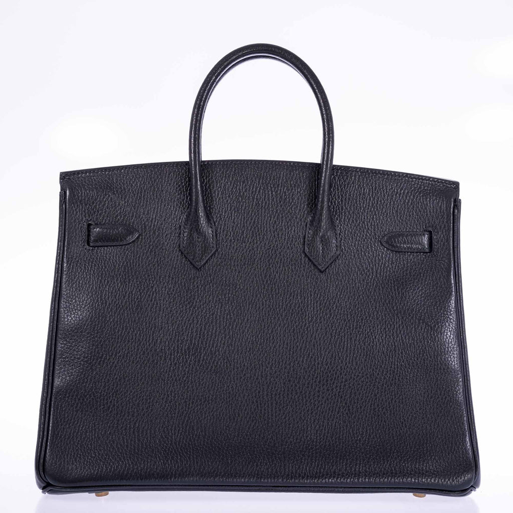 Hermès Birkin 35 Black Ardennes Gold Hardware