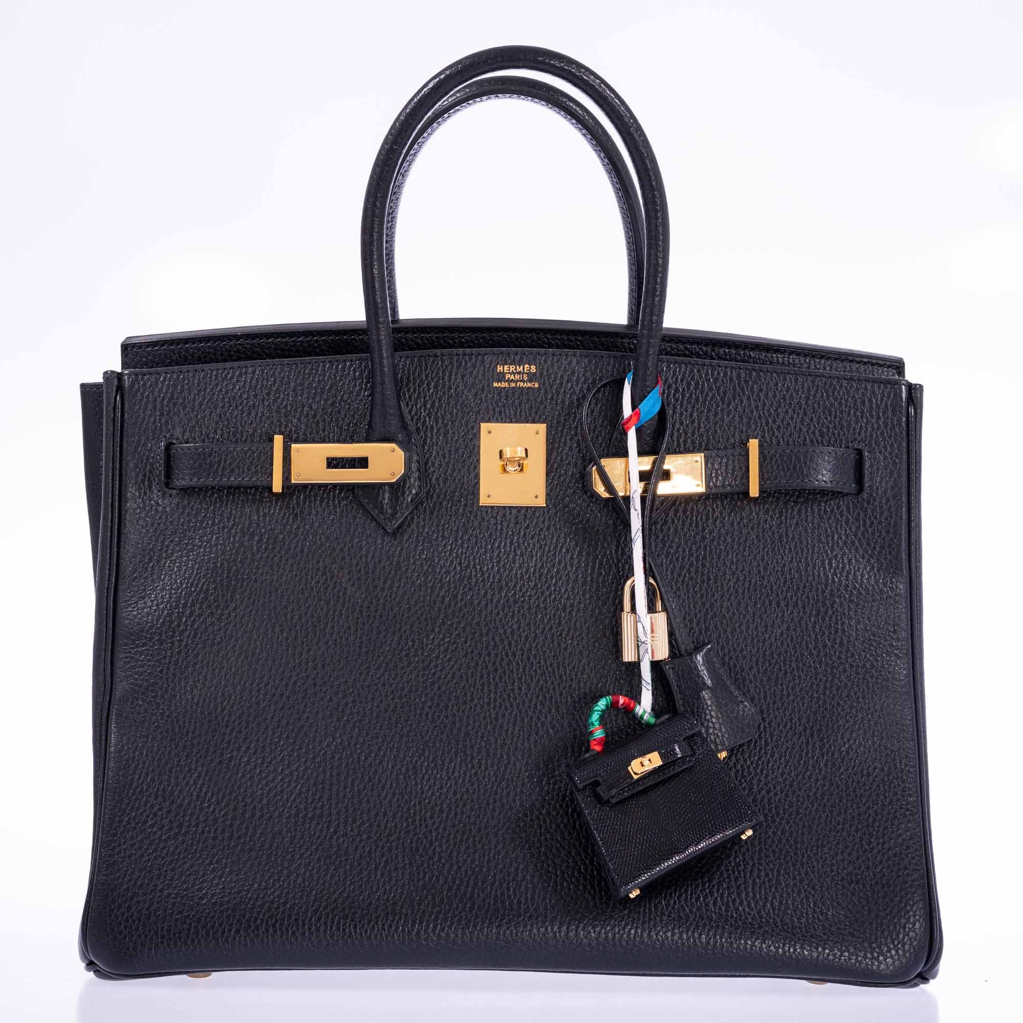 Hermès Birkin 35 Black Ardennes Gold Hardware