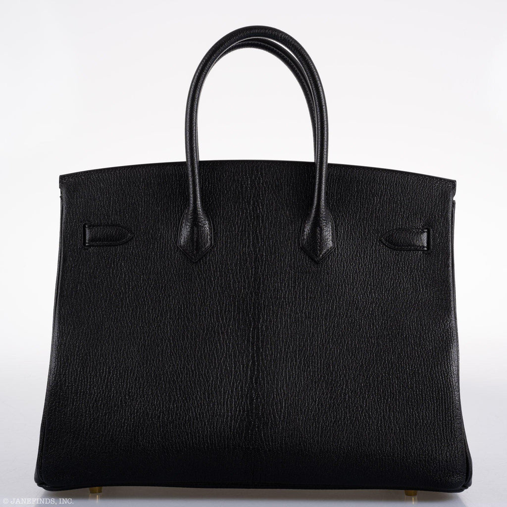 Hermès Birkin 35 Black Chevre De Coromandel with Gold Hardware - 2019, D