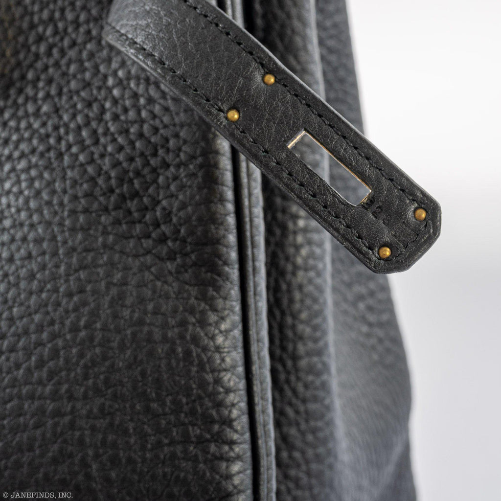 Hermès Birkin 35 Black Clemence Leather Gold Hardware - Square N