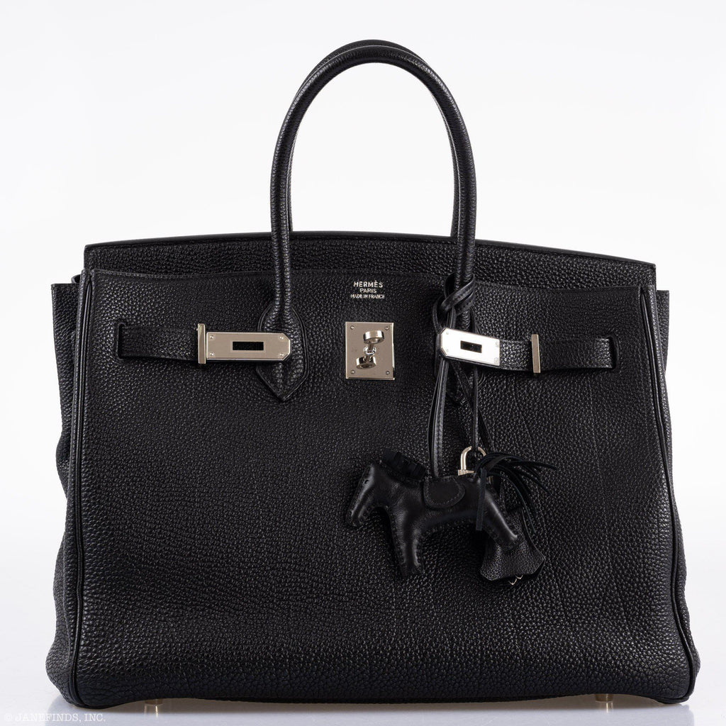 Hermès Birkin 35 Black Togo Palladium Hardware - 2003, Square G 