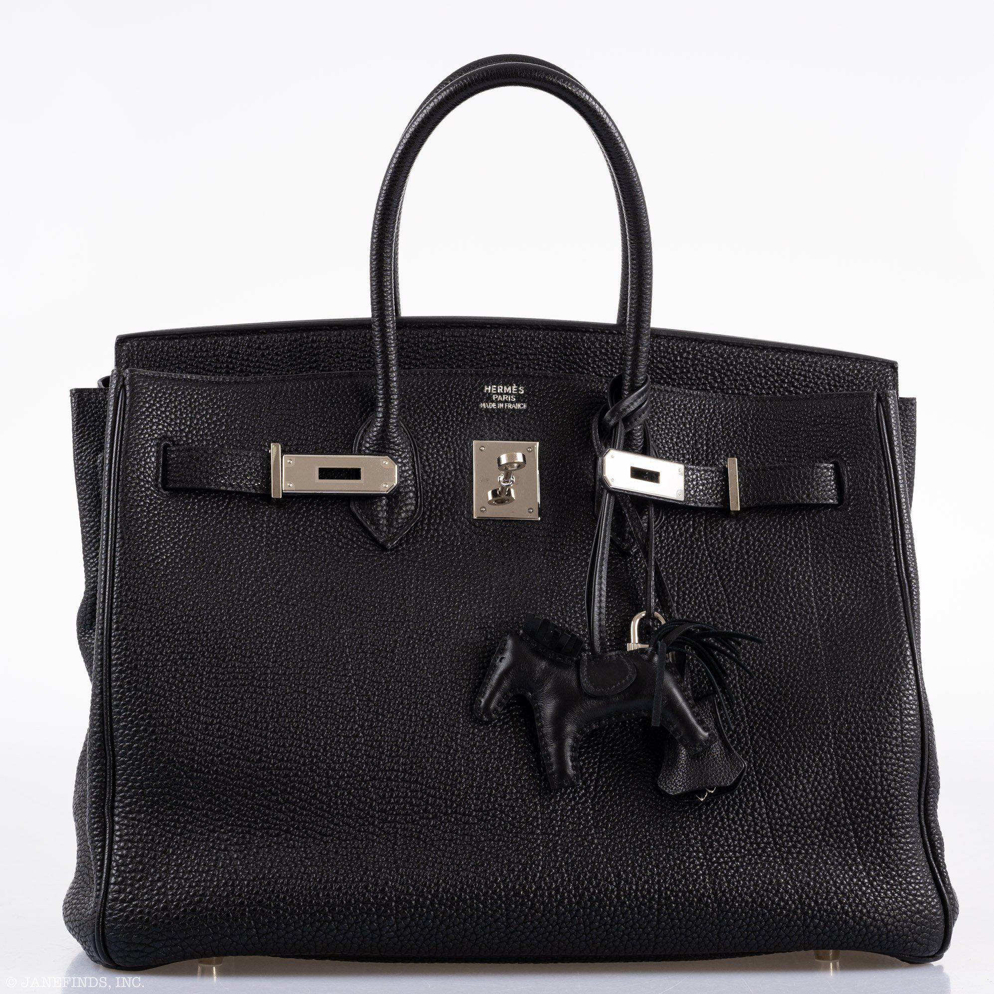 Hermès Birkin 35 Black Togo Palladium Hardware - 2003, Square G 