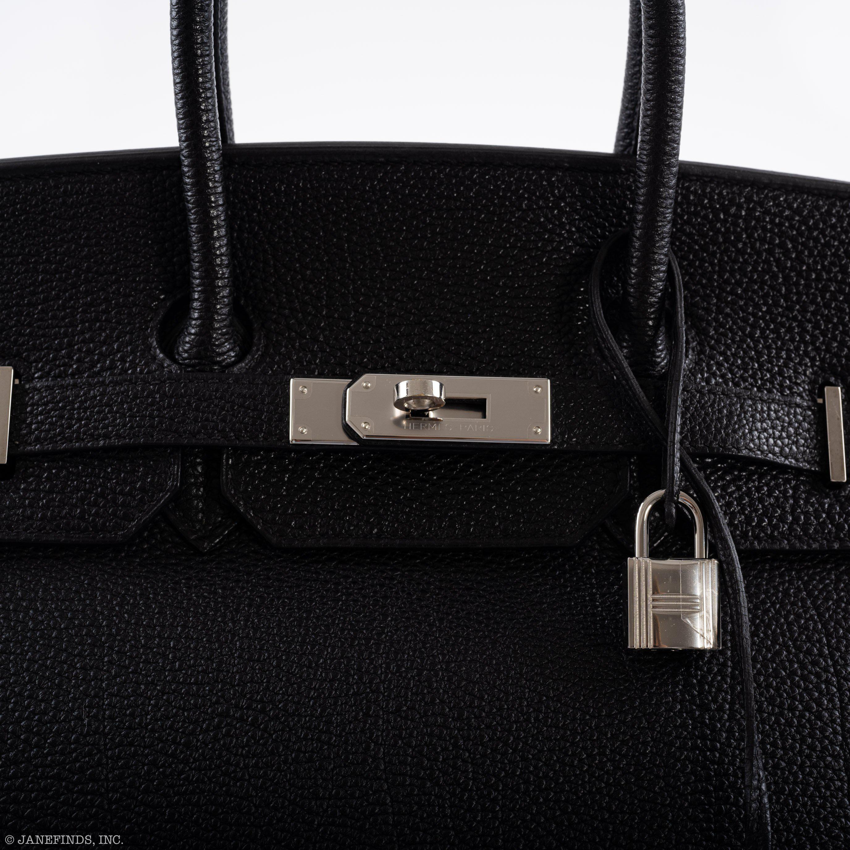 Hermès Birkin 35 Black Togo Palladium Hardware - 2003, Square G 
