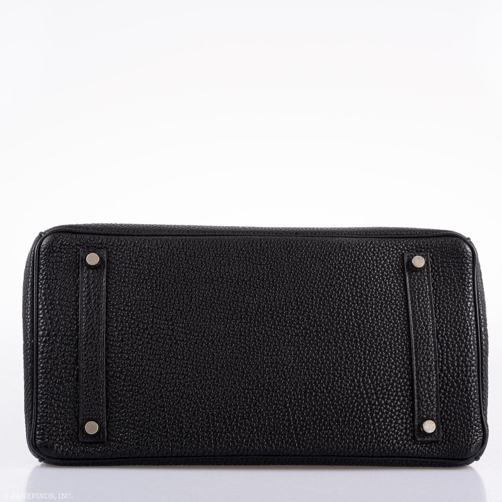 Hermès Birkin 35 Black Togo Palladium Hardware - 2003, Square G 