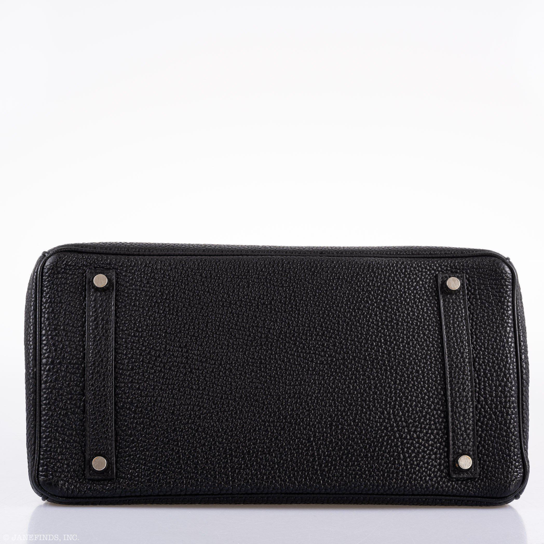 Hermès Birkin 35 Black Togo Palladium Hardware - 2003, Square G 