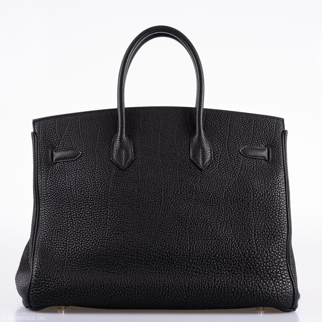 Hermès Birkin 35 Black Togo Palladium Hardware - 2003, Square G 