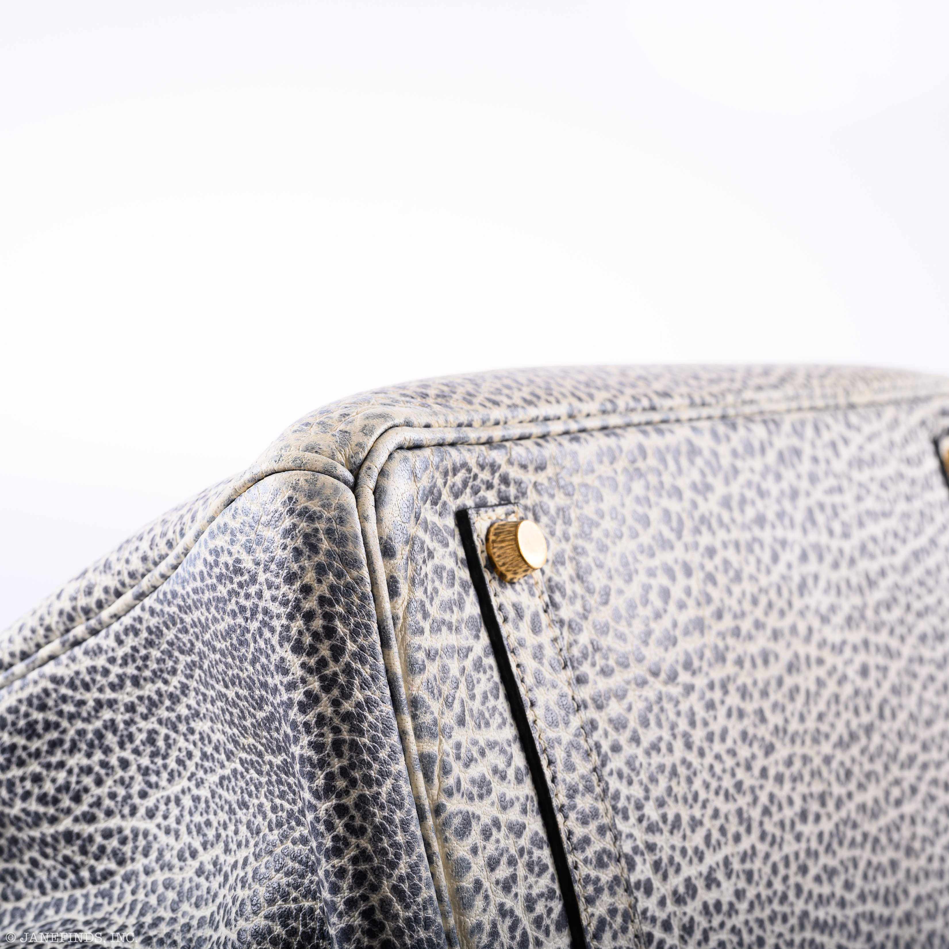 Hermès Birkin 35 Black & White Dalmatian Buffalo Gold Hardware