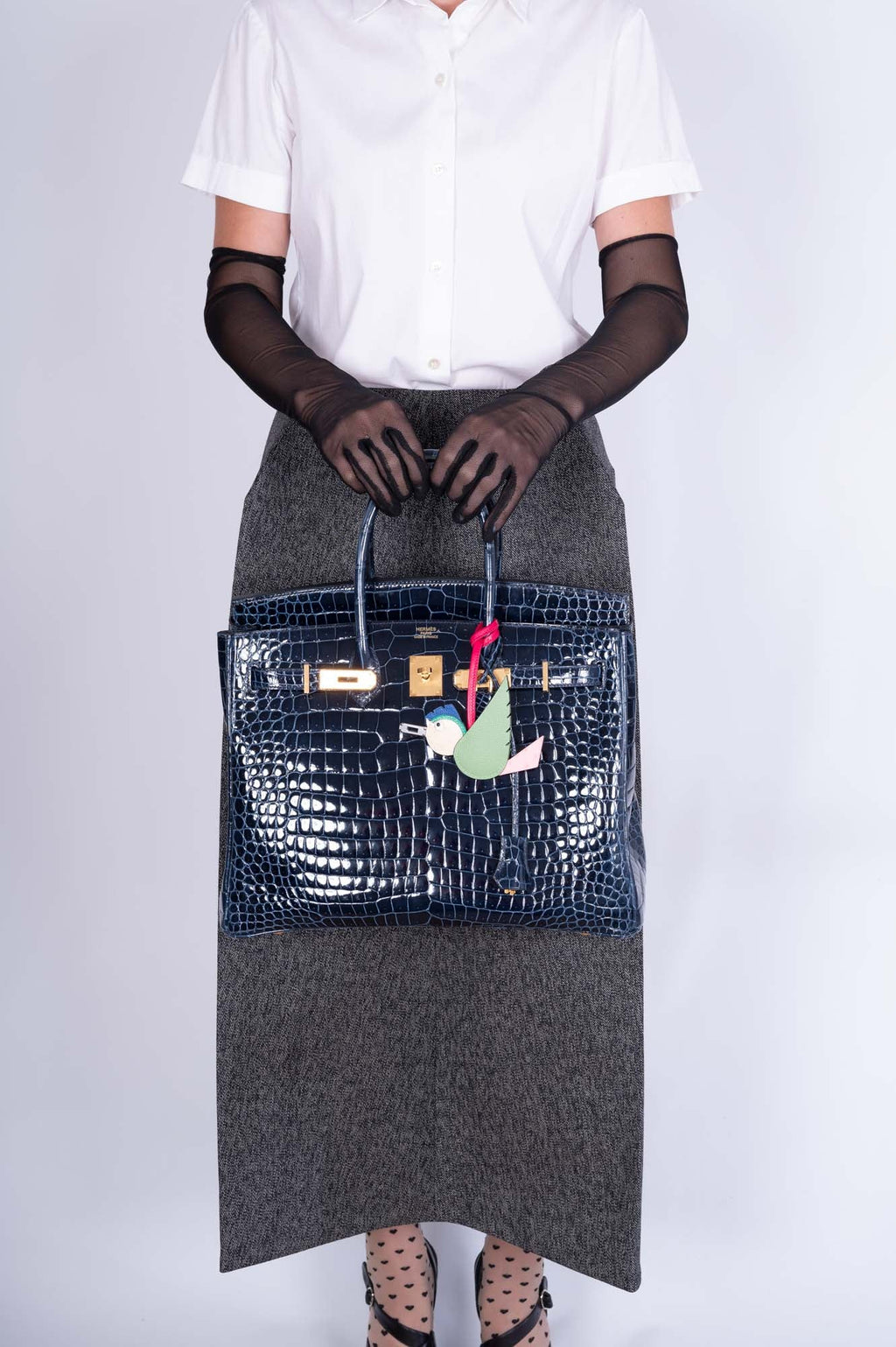 Hermès Birkin 35 Bleu Baltique Shiny Porosus Crocodile Gold Hardware