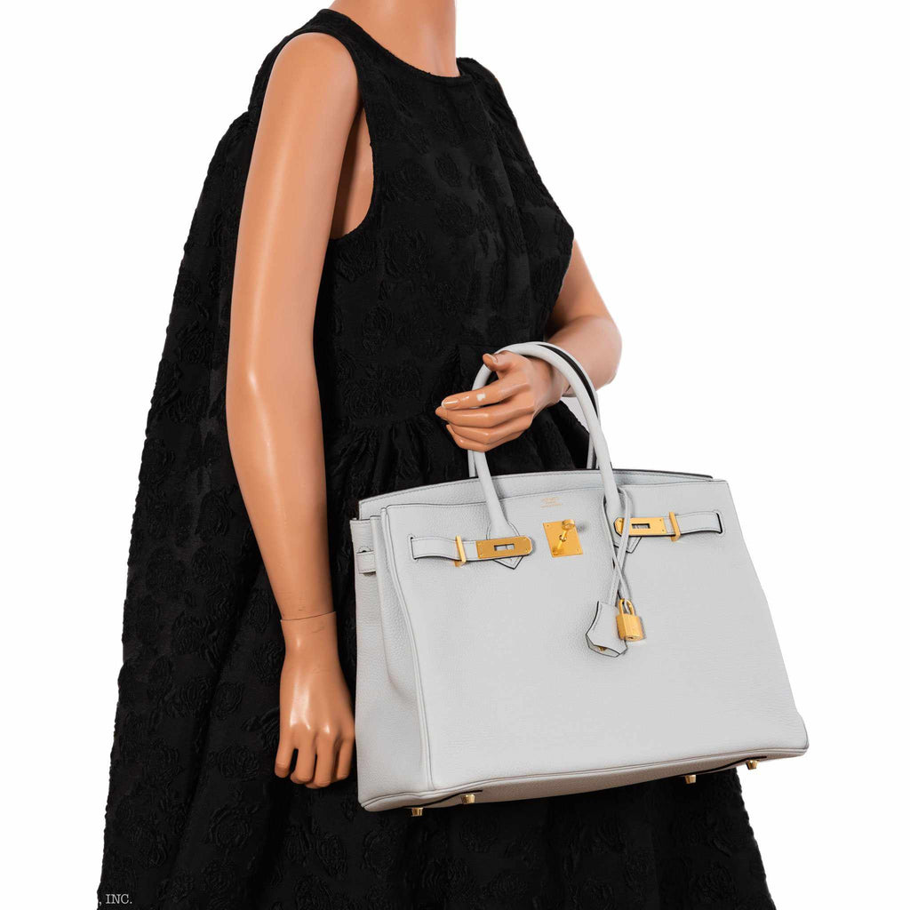Hermès Birkin 35 Bleu Pale Togo Gold Hardware - Exquisite