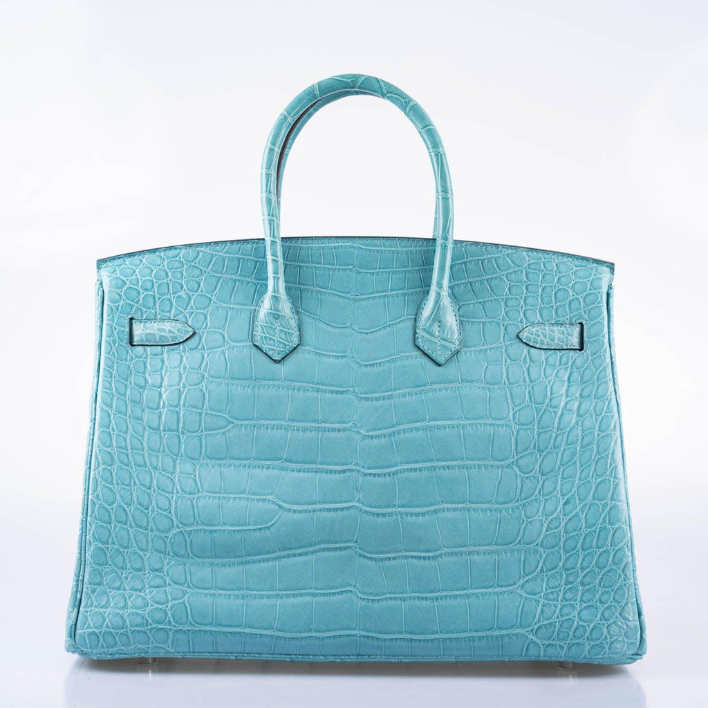 Hermès Birkin 35 Blue Atoll Matte Alligator Palladium Hardware