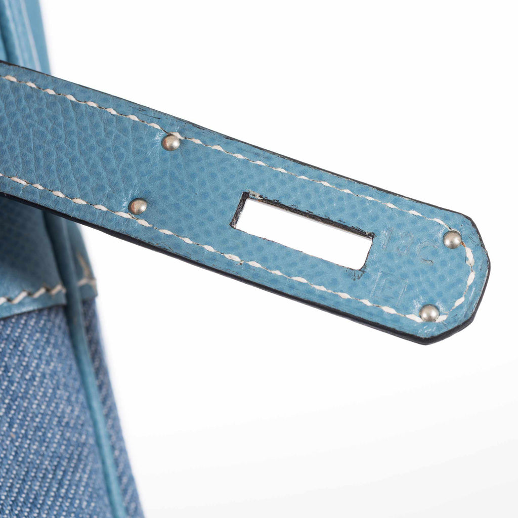 Hermès Birkin 35 Blue Denim And Blue Jean Epsom Contrast Stitching Palladium Hardware