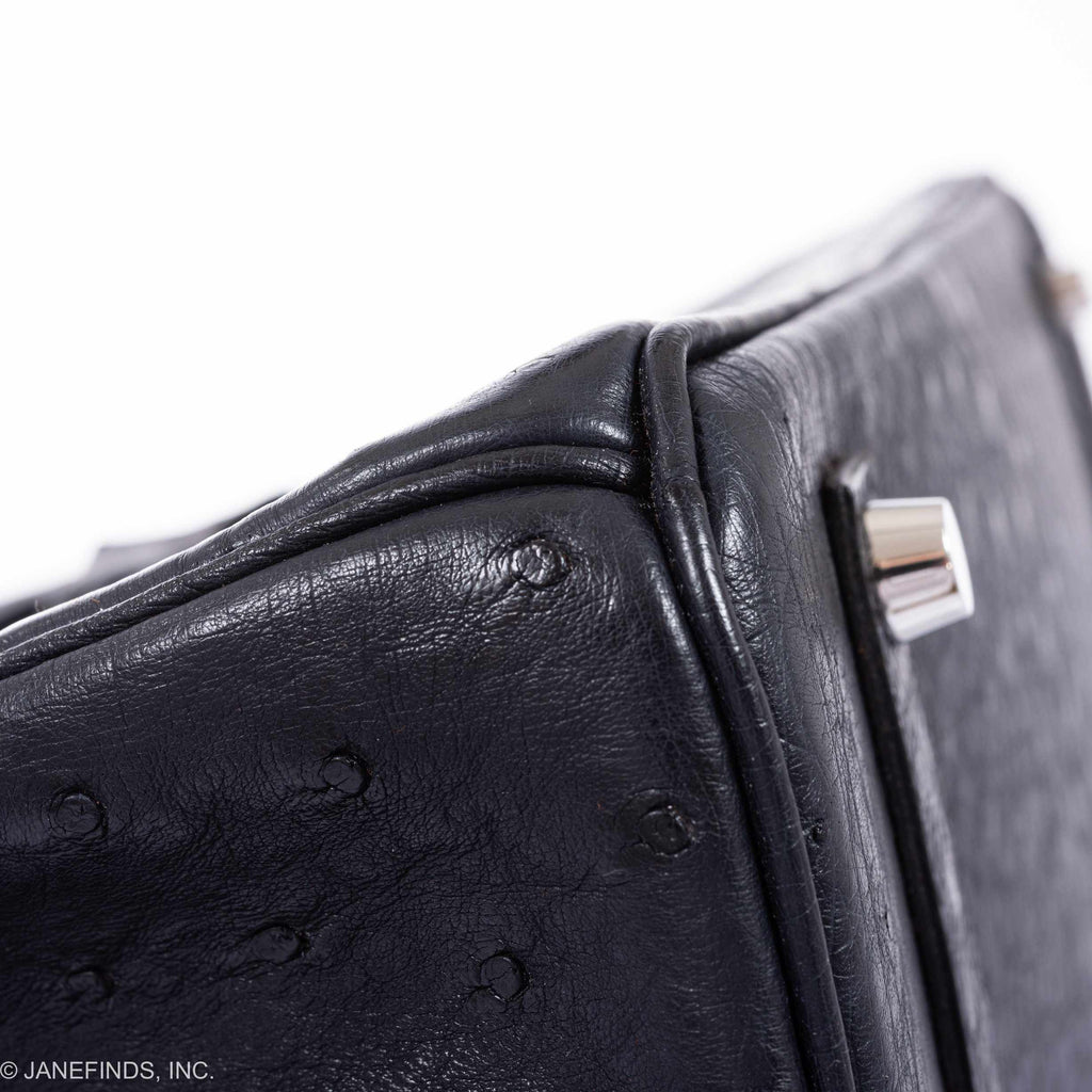 Hermès Birkin 35 Blue Indigo Ostrich Palladium Hardware