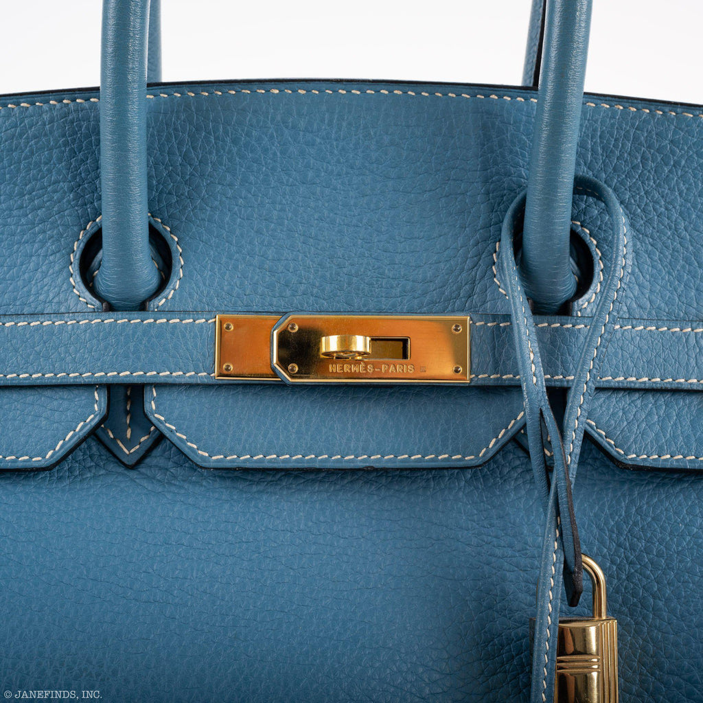 Hermès Birkin 35 Blue Jean Togo Gold Hardware - Square G