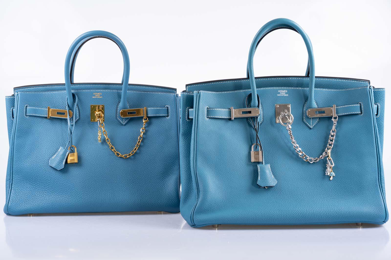 Hermès Birkin 35 Blue Jean Togo Palladium Hardware