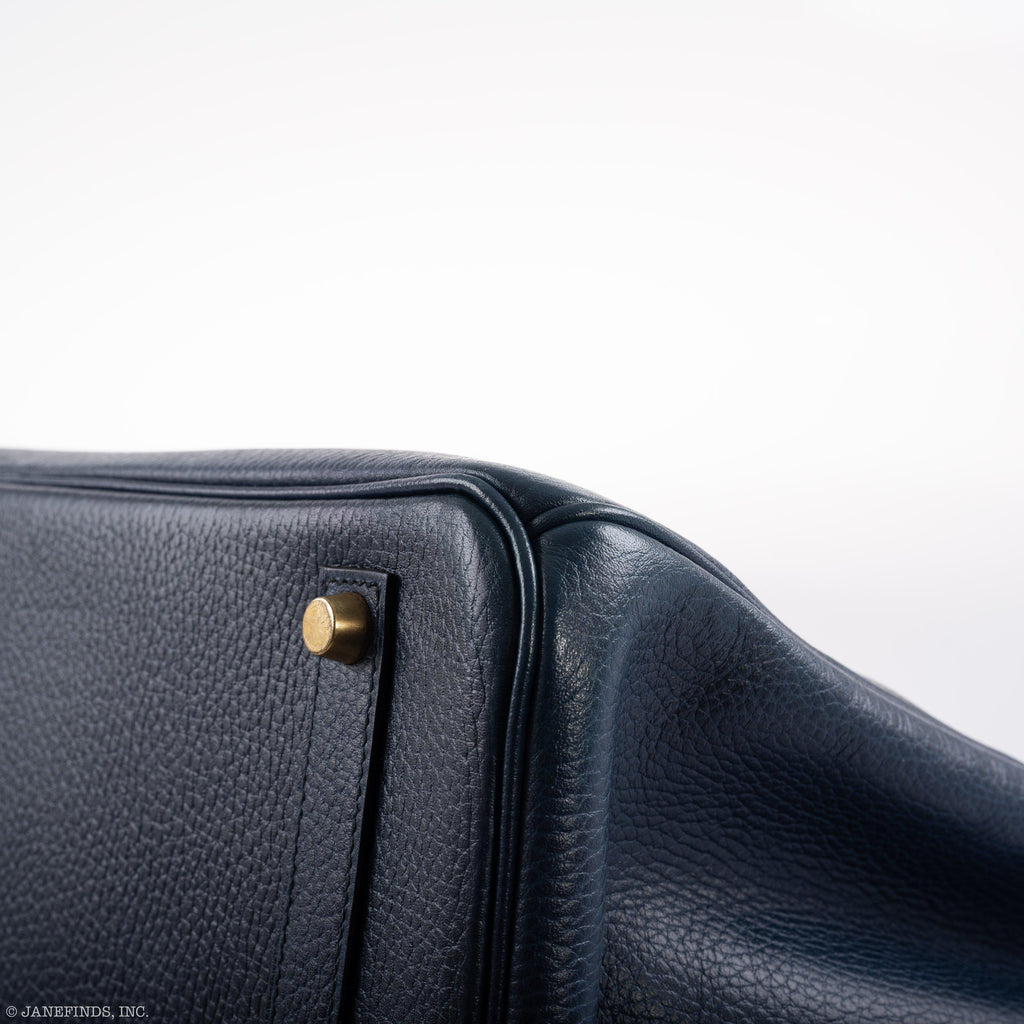 Hermès Birkin 35 Blue Saphire Ardennes leather Gold Hardware - Z Circle