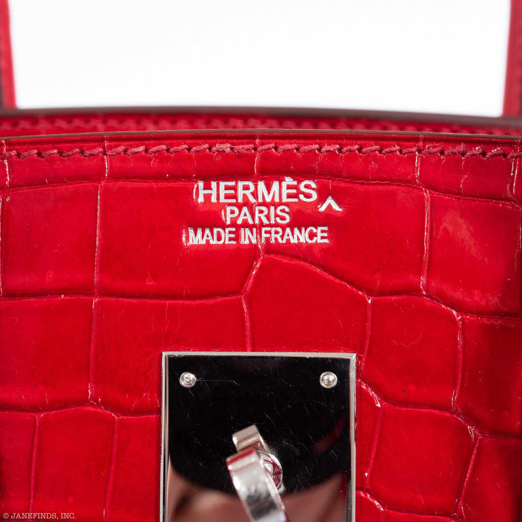 Hermès Birkin 35 Braise Porosus Crocodile Palladium Hardware