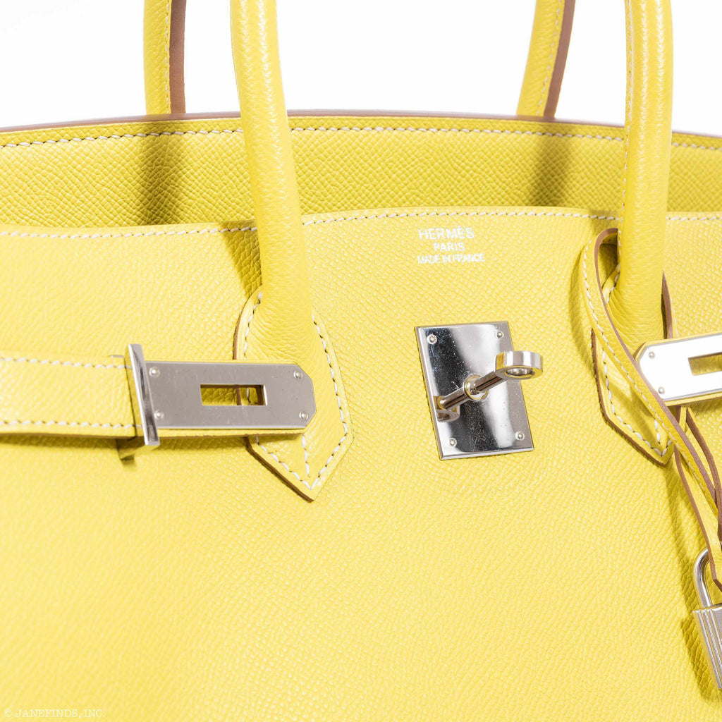 Hermès Birkin 35 Candy Collection Lime Epsom & Gris Perle Palladium Hardware - Limited
