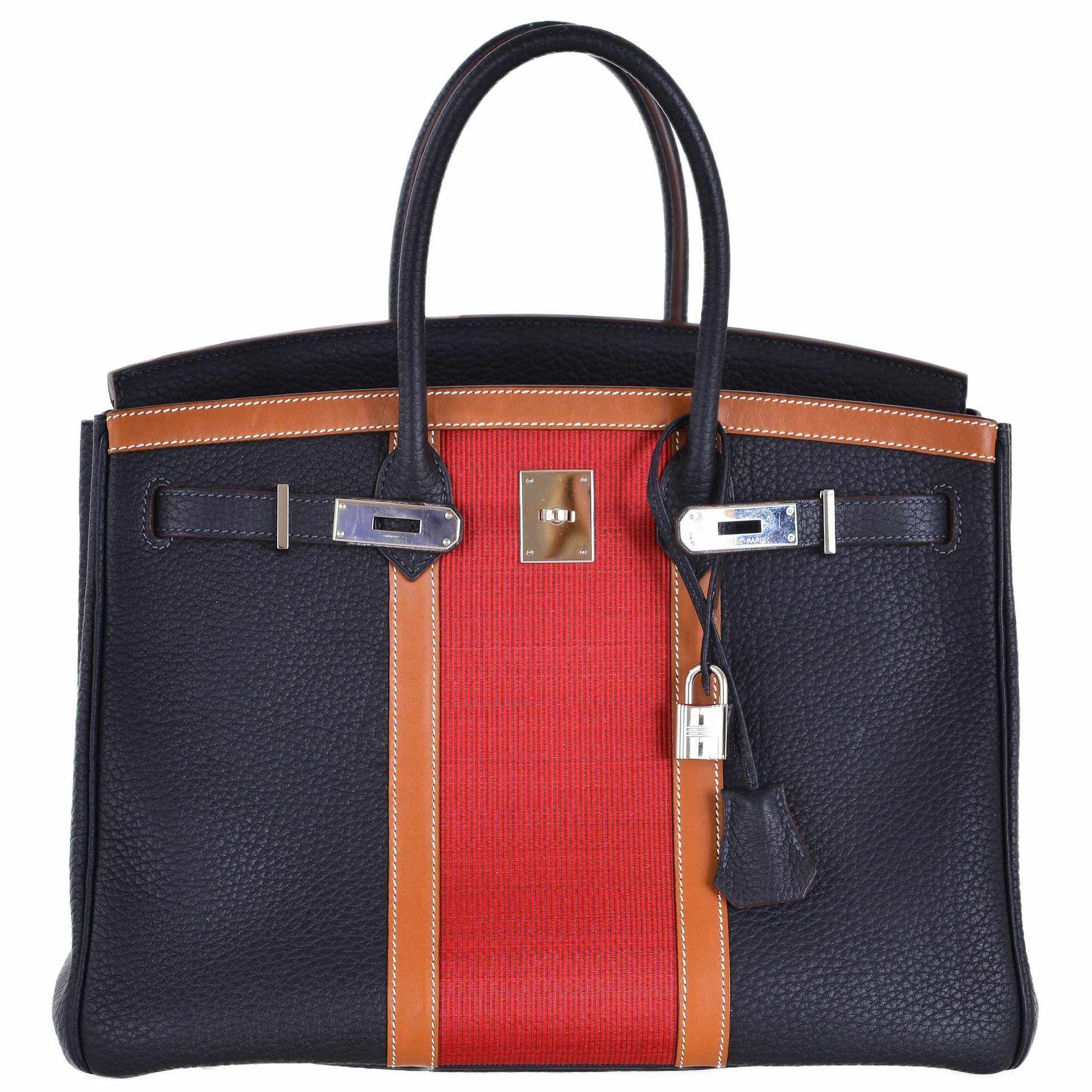 Hermès Birkin 35 Club Black, Indigo & Barenia Palladium Hardware