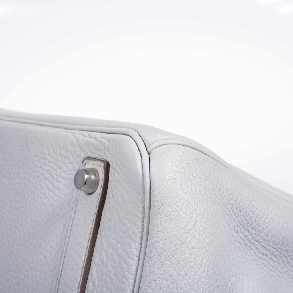 Hermès Birkin 35 Club Gris Perle Mykonos Lizard White Clemence Palladium Hardware
