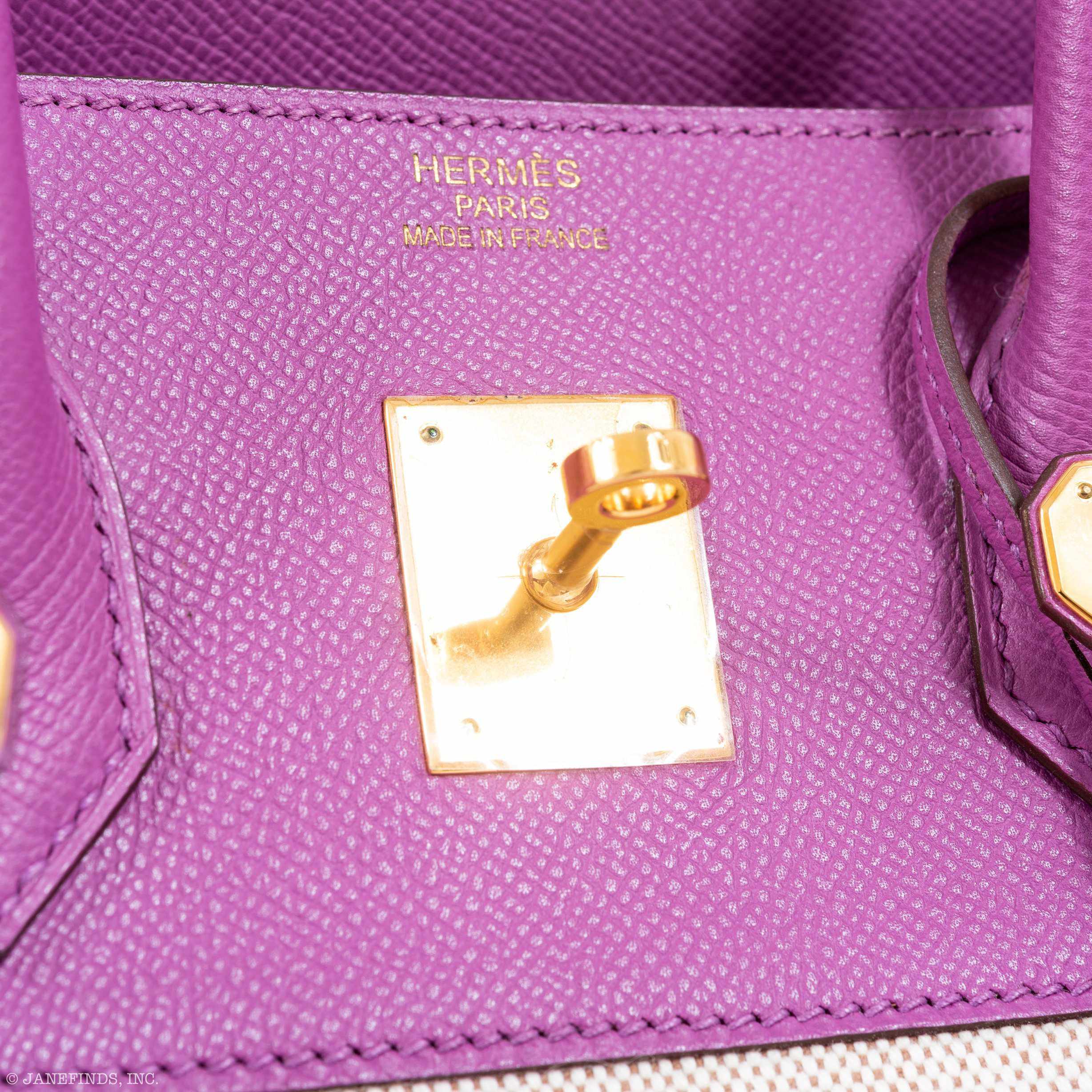 Hermès Birkin 35 Cyclamen Toile And Epsom Gold Hardware * Rare