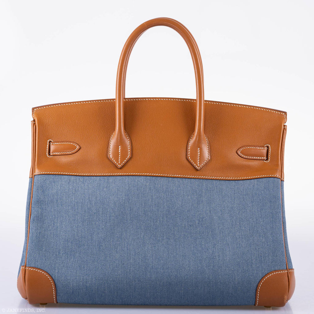 Hermès Birkin 35 Denim & Barenia Gold Hardware - Square B