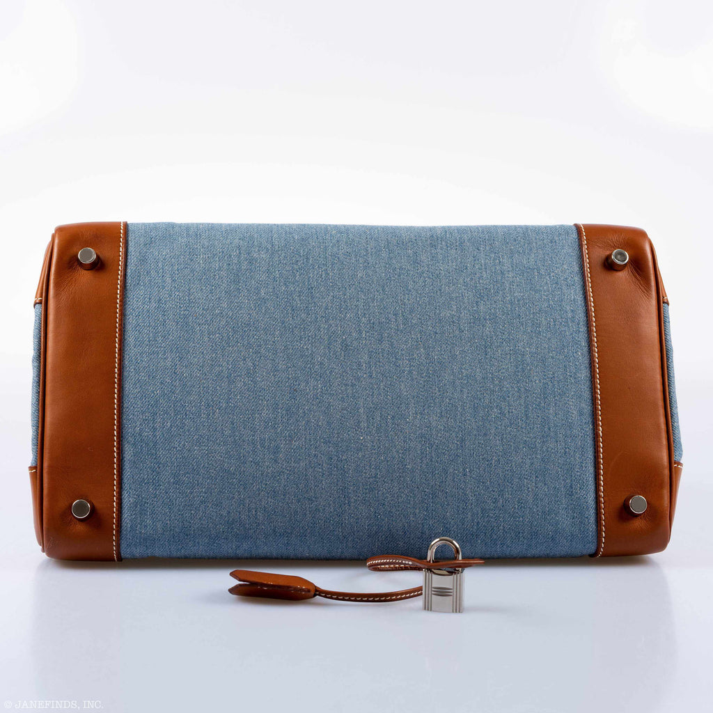 Hermès Birkin 35 Denim & Barenia Palladium Hardware - 2004