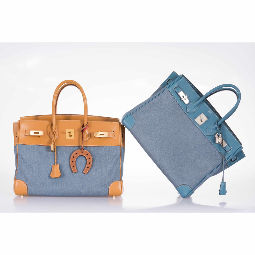 Hermès Birkin 35 Denim & Vache Naturelle Gold Hardware - Limited Edition