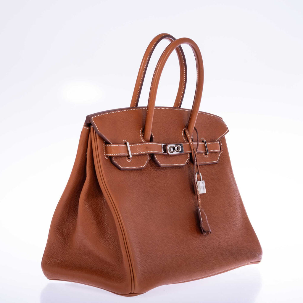 Hermès Birkin 35 Fauve Barenia Faubourg Palladium Hardware