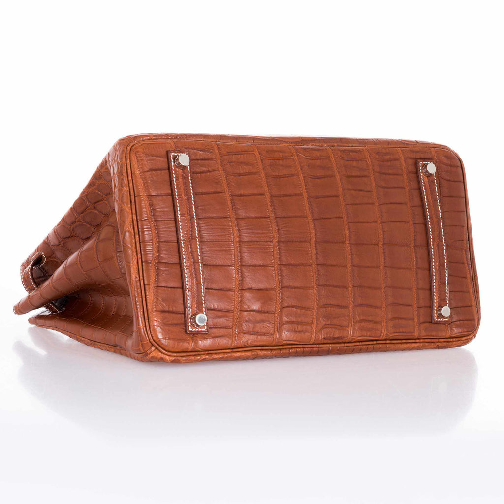 Hermès Birkin 35 Fauve Barenia Niloticus Crocodile Palladium Hardware