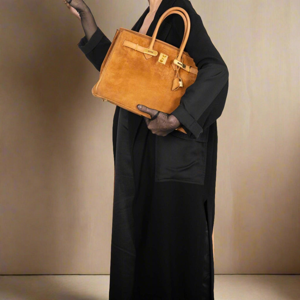 Hermès Birkin 35 Fauve Doblis Suede & Nubuck with Gold Hardware