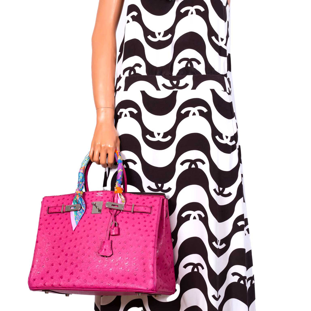 Hermès Birkin 35 Fuchsia Ostrich with Palladium Hardware