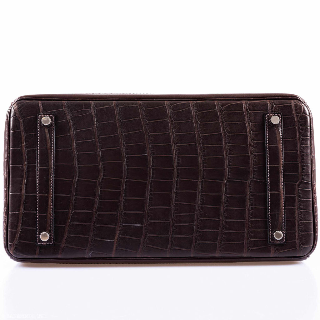 Hermès Birkin 35 Ghillies Matte Ébène Alligator Palladium Hardware