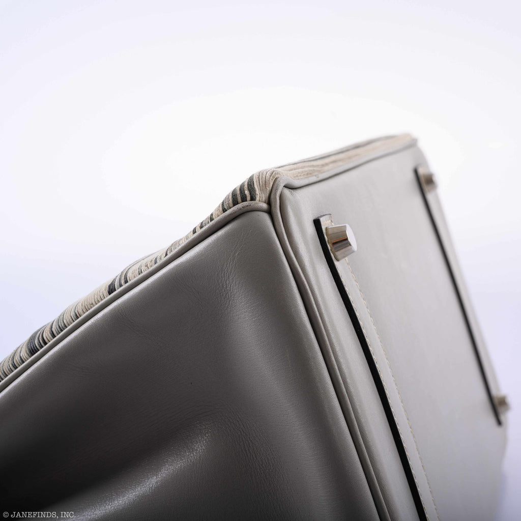 Hermès Birkin 35 Gray Vibrato and Gris Perle Box Palladium Hardware