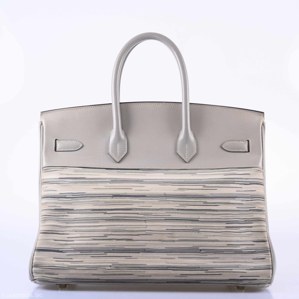 Hermès Birkin 35 Gray Vibrato and Gris Perle Box Palladium Hardware