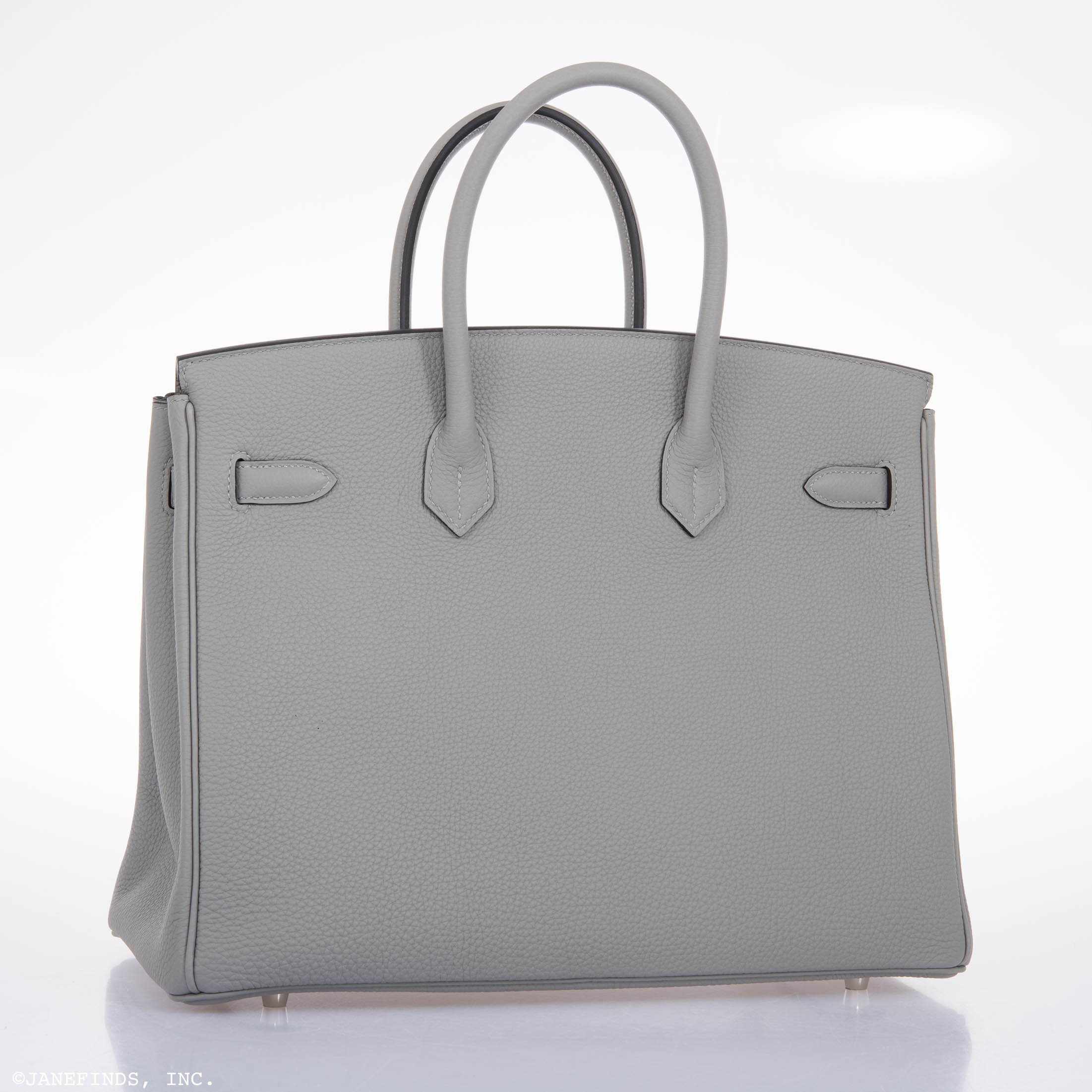 Hermès Birkin 35 HSS Bi-Color Gris Mouette & Vert Fonce Togo Palladium Hardware