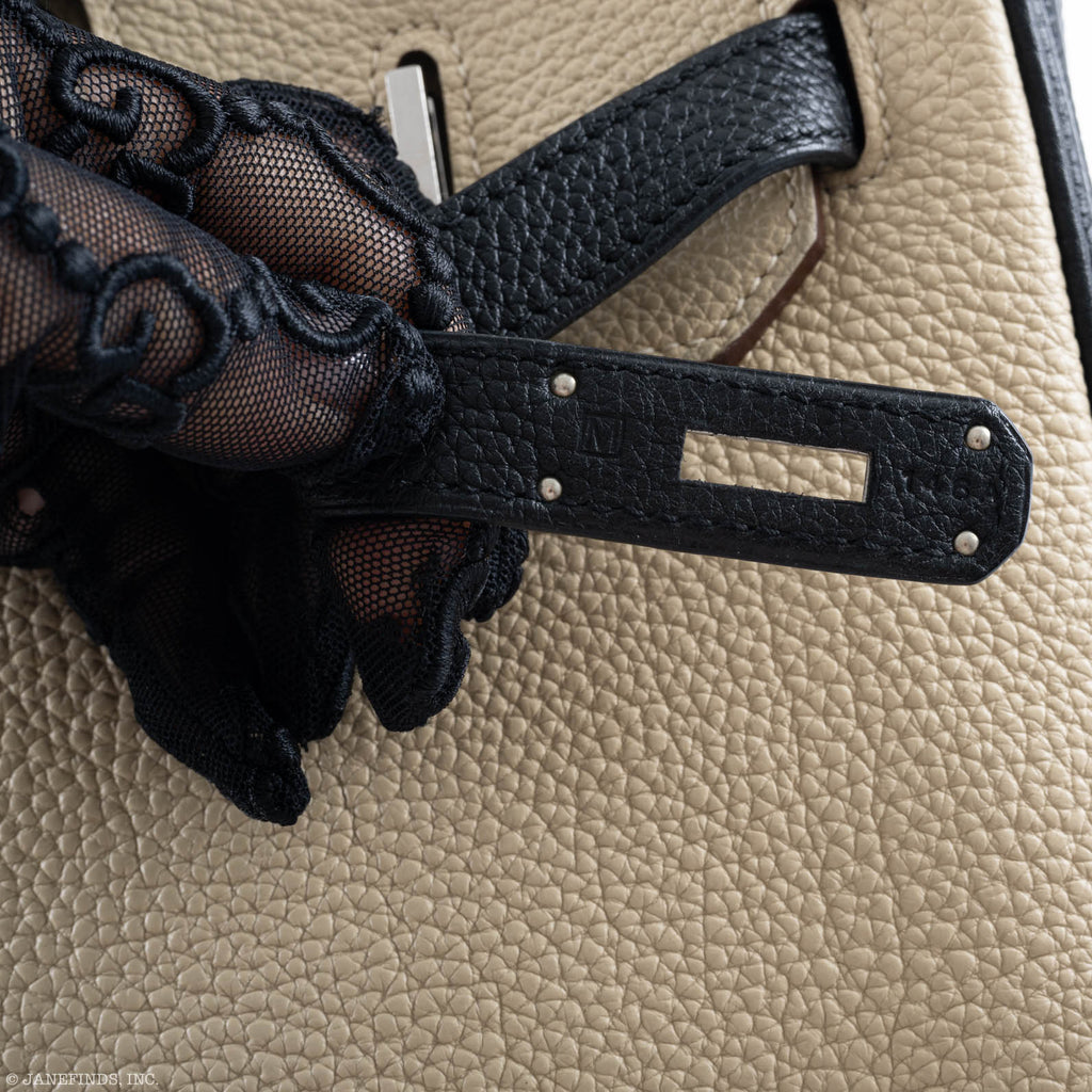 Hermès Birkin 35 HSS Black & Parchemin Togo Leather Palladium Hardware - 2009, M Square
