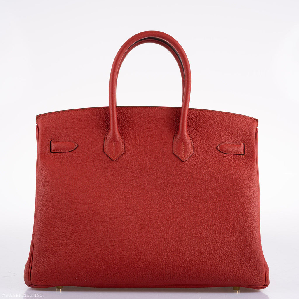 Hermès Birkin 35 HSS Rouge Vif Togo Brushed Gold Hardware - 2020, Y