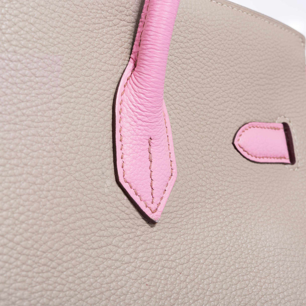 Hermès Birkin 35 HSS Tri-Color Gris T * Bubblegum * Trench Togo Palladium Hardware