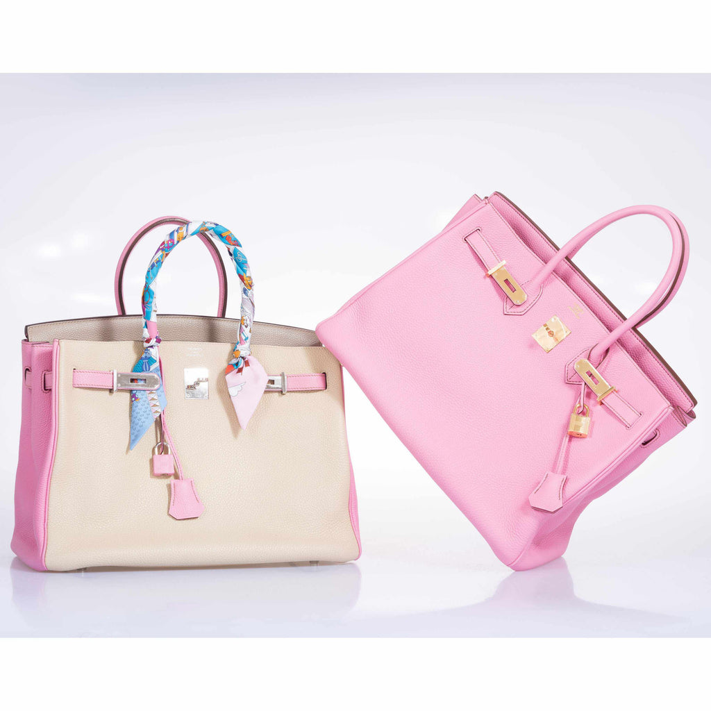 Hermès Birkin 35 HSS Tri-Color Gris T * Bubblegum * Trench Togo Palladium Hardware