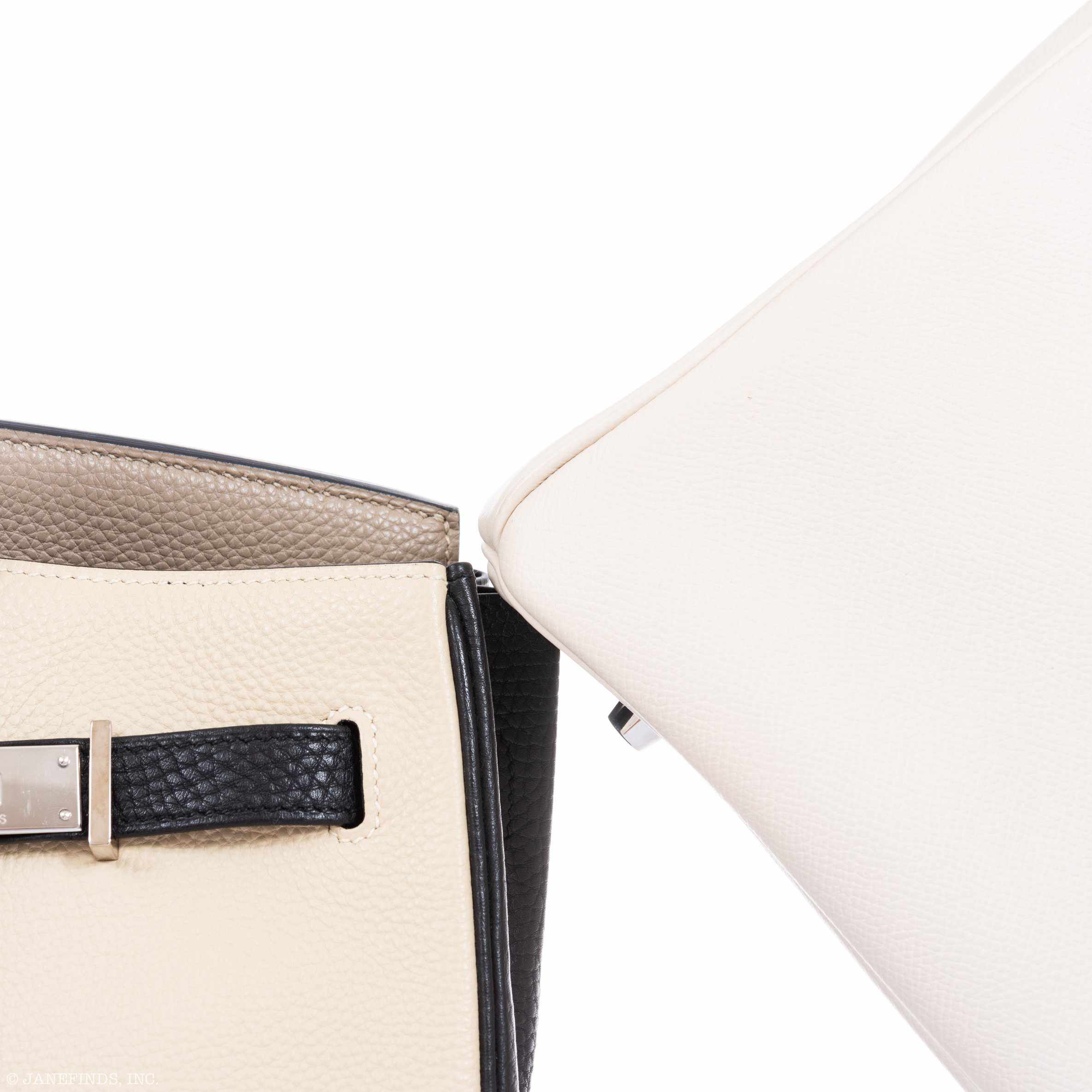 Hermès Birkin 35 HSS Tri-Color Parchment, Etoupe & Black Togo Palladium Hardware - 2007