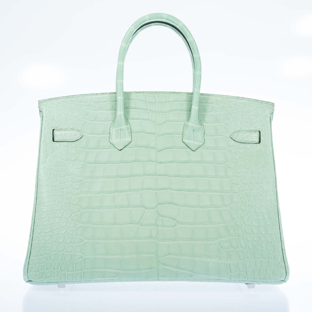 Hermès Birkin 35 HSS Vert D'Eau and Gris Perle Matte Alligator Palladium Hardware