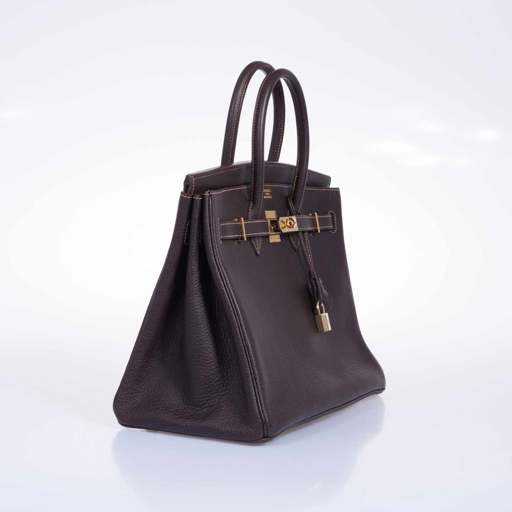 Hermès Birkin 35 Havane Fjord Special Stitching Gold Hardware