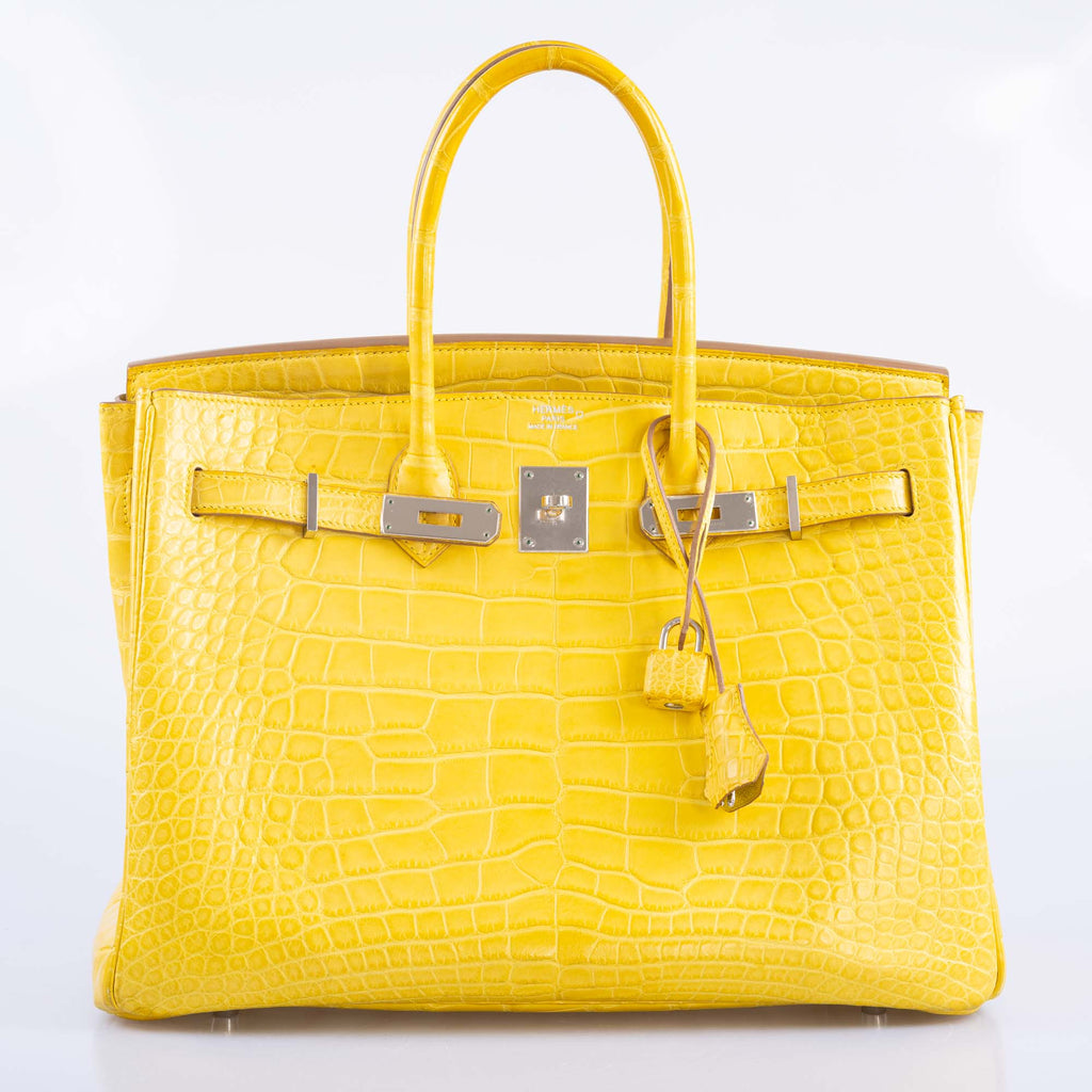 Hermès Birkin 35 Mimosa Matte Alligator Palladium Hardware