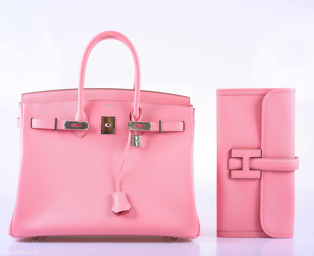 Hermès Birkin 35 Rose Confetti Epsom Palladium Hardware - T