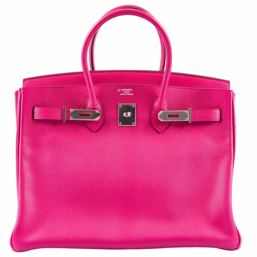 Hermès Birkin 35 Rose Tyrien Chevre Palladium Hardware - Extra Pocket