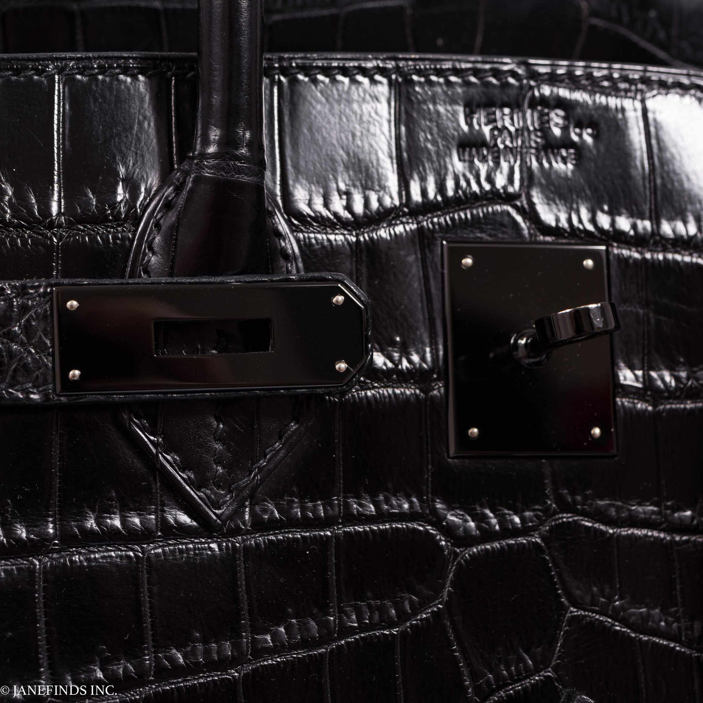 Hermès Birkin 35 SO BLACK Niloticus Crocodile Black Hardware - Legend
