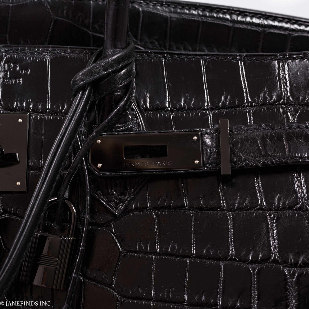 Hermès Birkin 35 SO BLACK Niloticus Crocodile Black Hardware - Legend