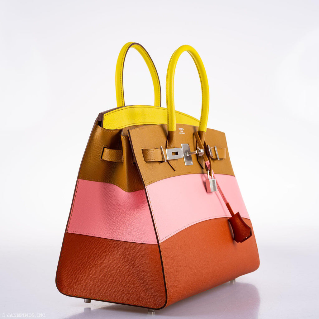 Hermès Birkin 35 Sellier Sunrise Rainbow Epsom Palladium Hardware