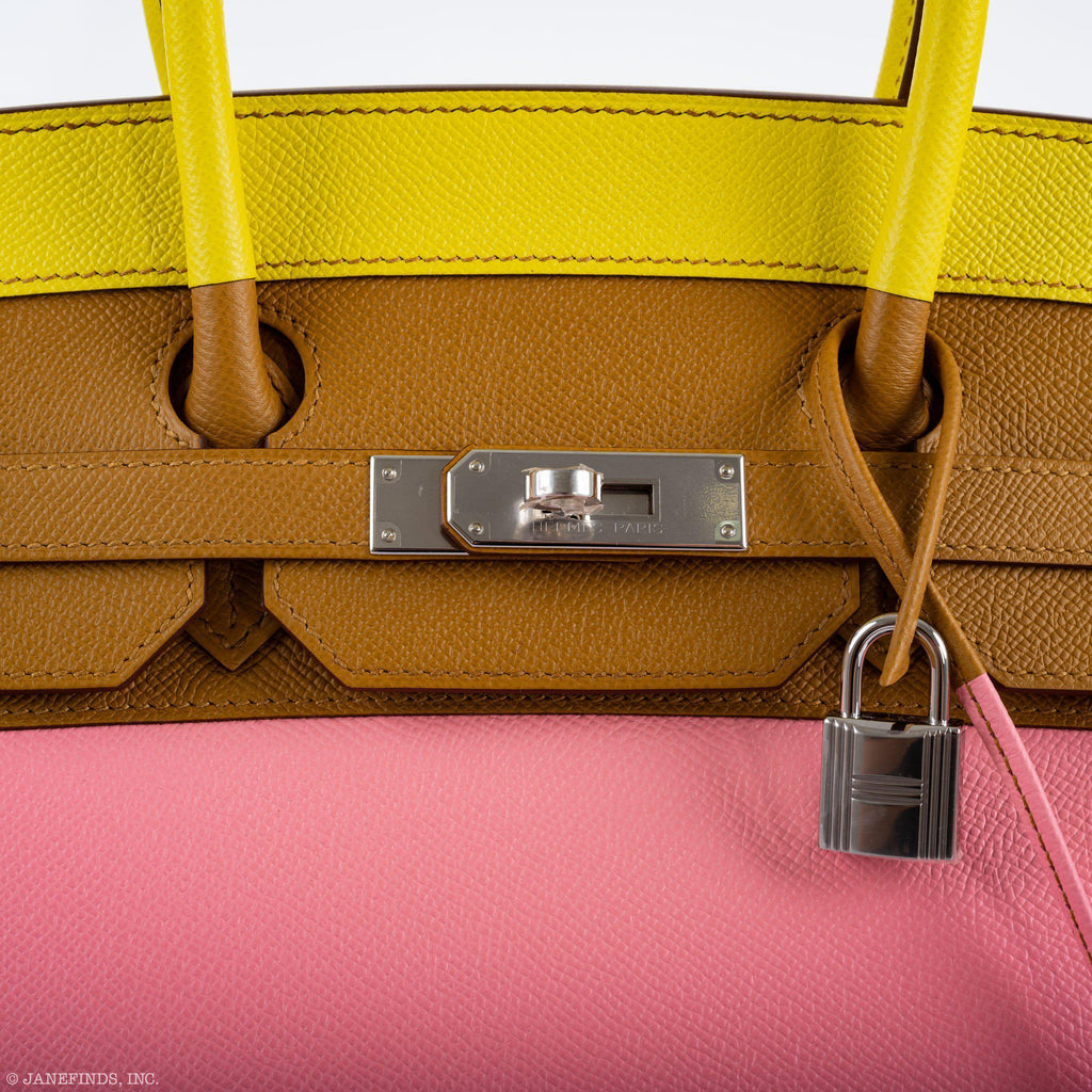 Hermès Birkin 35 Sellier Sunrise Rainbow Epsom Palladium Hardware