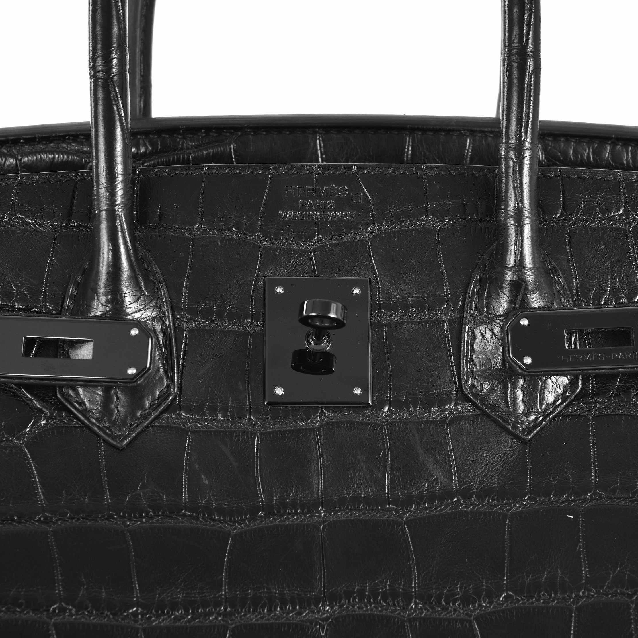 Hermès Birkin 35 So Black Alligator Black Matte Black Hardware